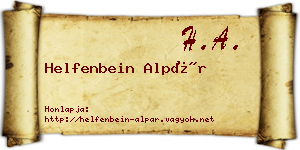 Helfenbein Alpár névjegykártya